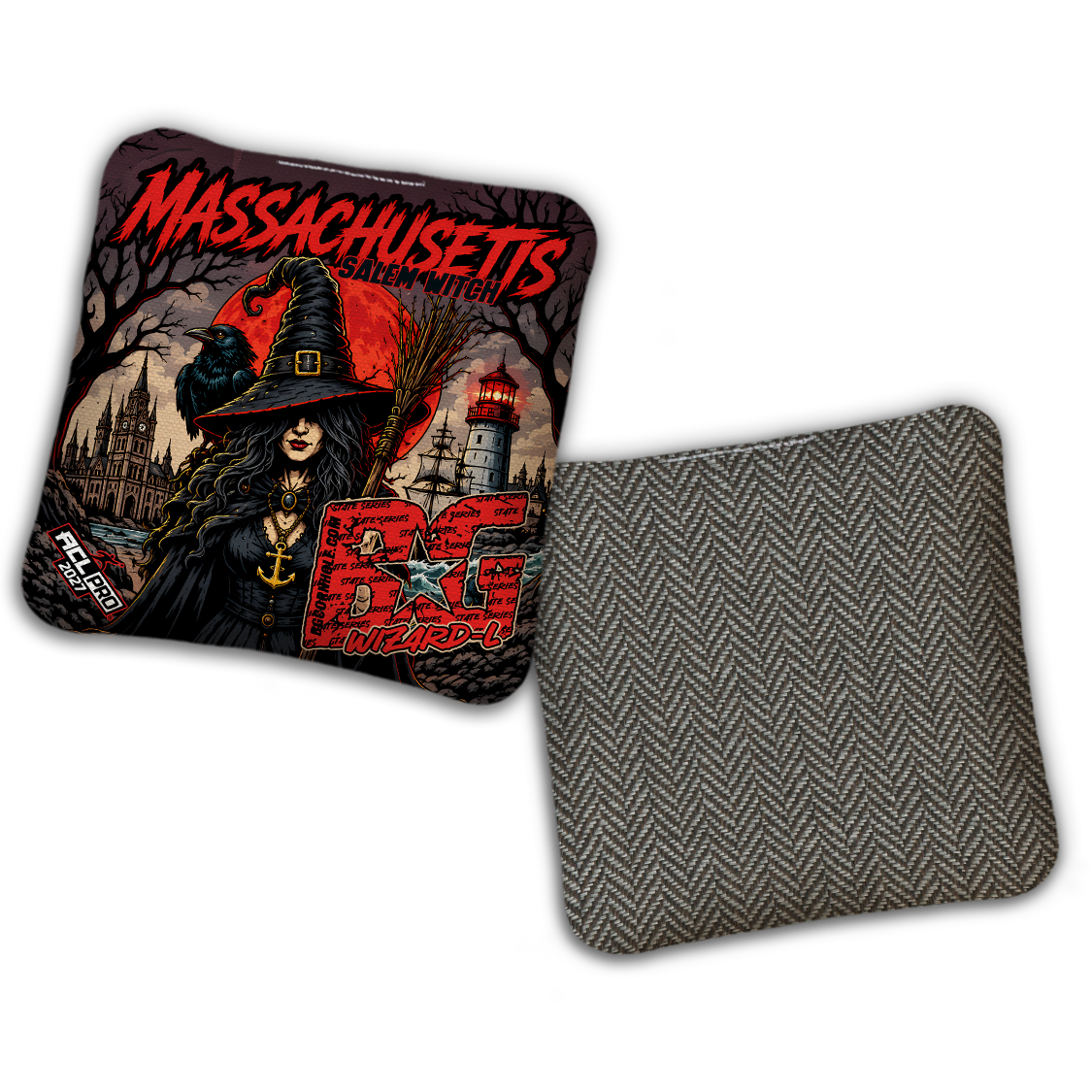 2027 BG Multiple Bag Models "Massachusetts Salem Witch" - ACL Pro Stamped Cornhole Bags - SET OF 4 BAGS