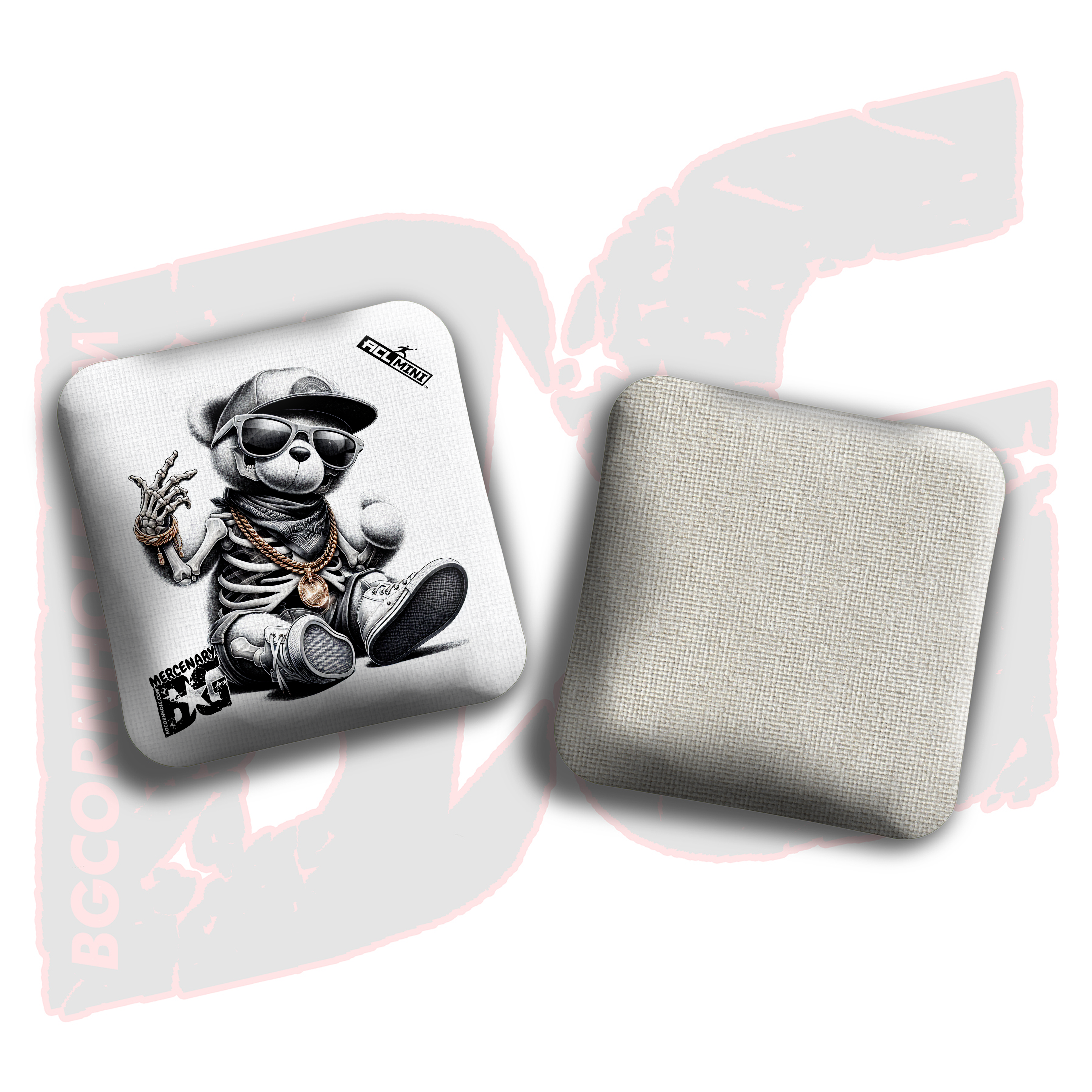 BG Multiple Bag Models - "Skeleton Bear" - 4" ACL Mini Stamped Cornhole Bags- Set of 4 Bags