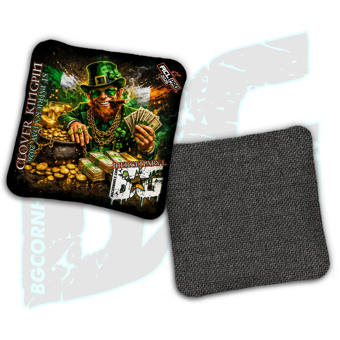Limited Edition 2026 BG Multiple Bag Models "Clover Kingpin" - ACL Pro Stamped Cornhole Bags - SET OF 4 BAGS