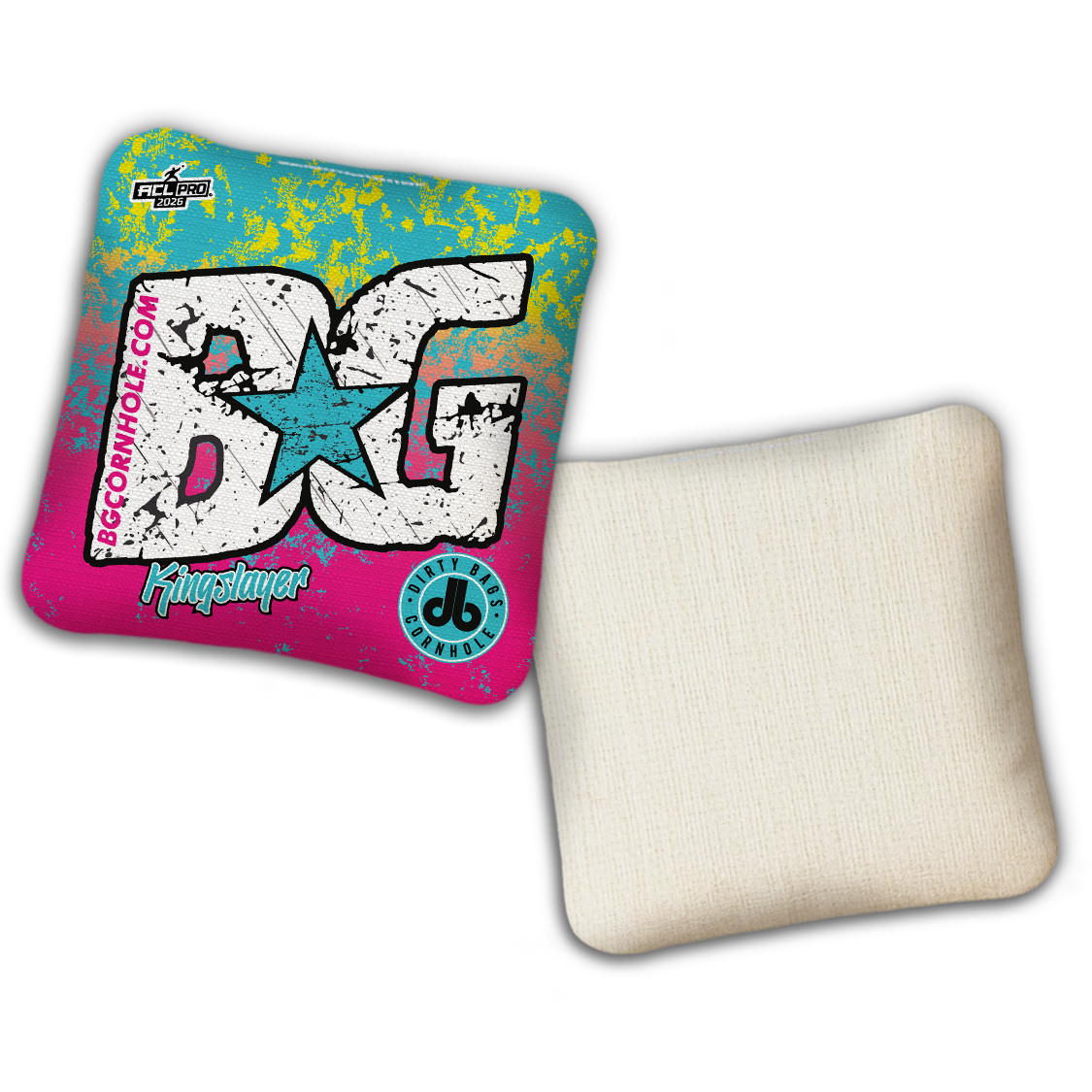 2026 BG Multiple Bag Models - "DB Miami Vice” Dirty Bags Collab - ACL Pro Stamped Cornhole Bags - SET OF 4 BAGS