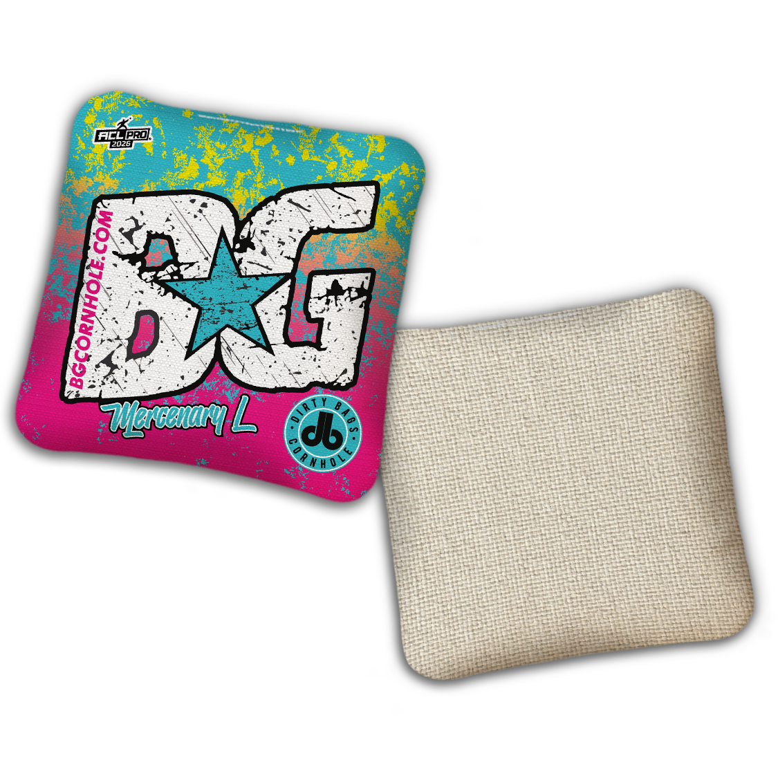 2026 BG Multiple Bag Models - "DB Miami Vice” Dirty Bags Collab - ACL Pro Stamped Cornhole Bags - SET OF 4 BAGS