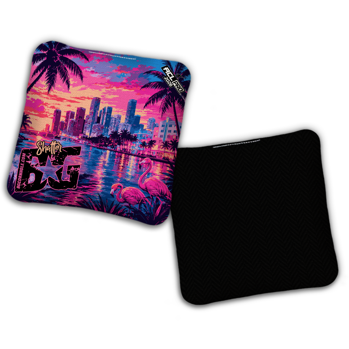 2026 BG Multiple Bag Models "Miami Vibes" - ACL Pro Stamped Cornhole Bags - SET OF 4 BAGS