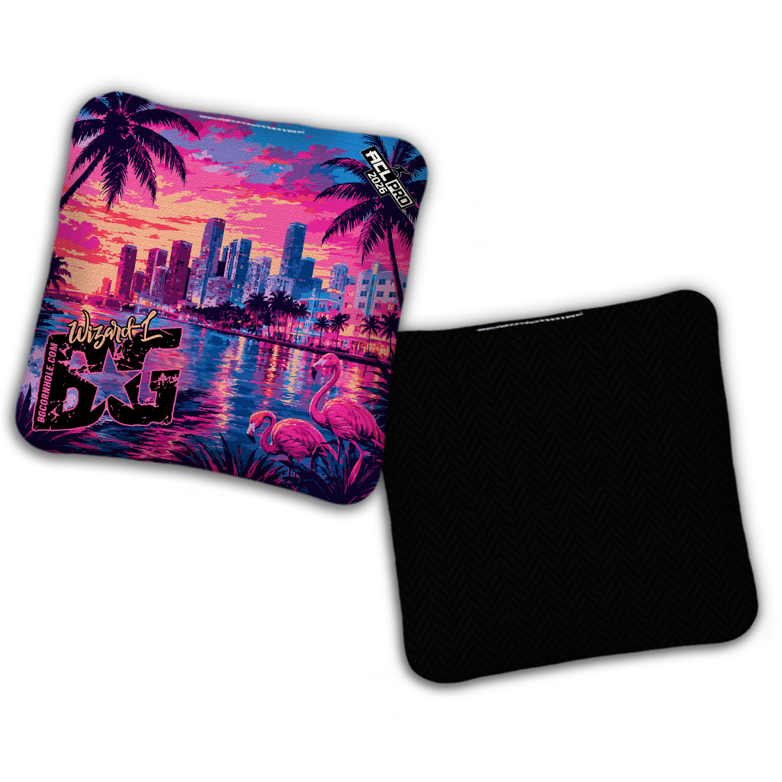 2026 BG Multiple Bag Models "Miami Vibes" - ACL Pro Stamped Cornhole Bags - SET OF 4 BAGS