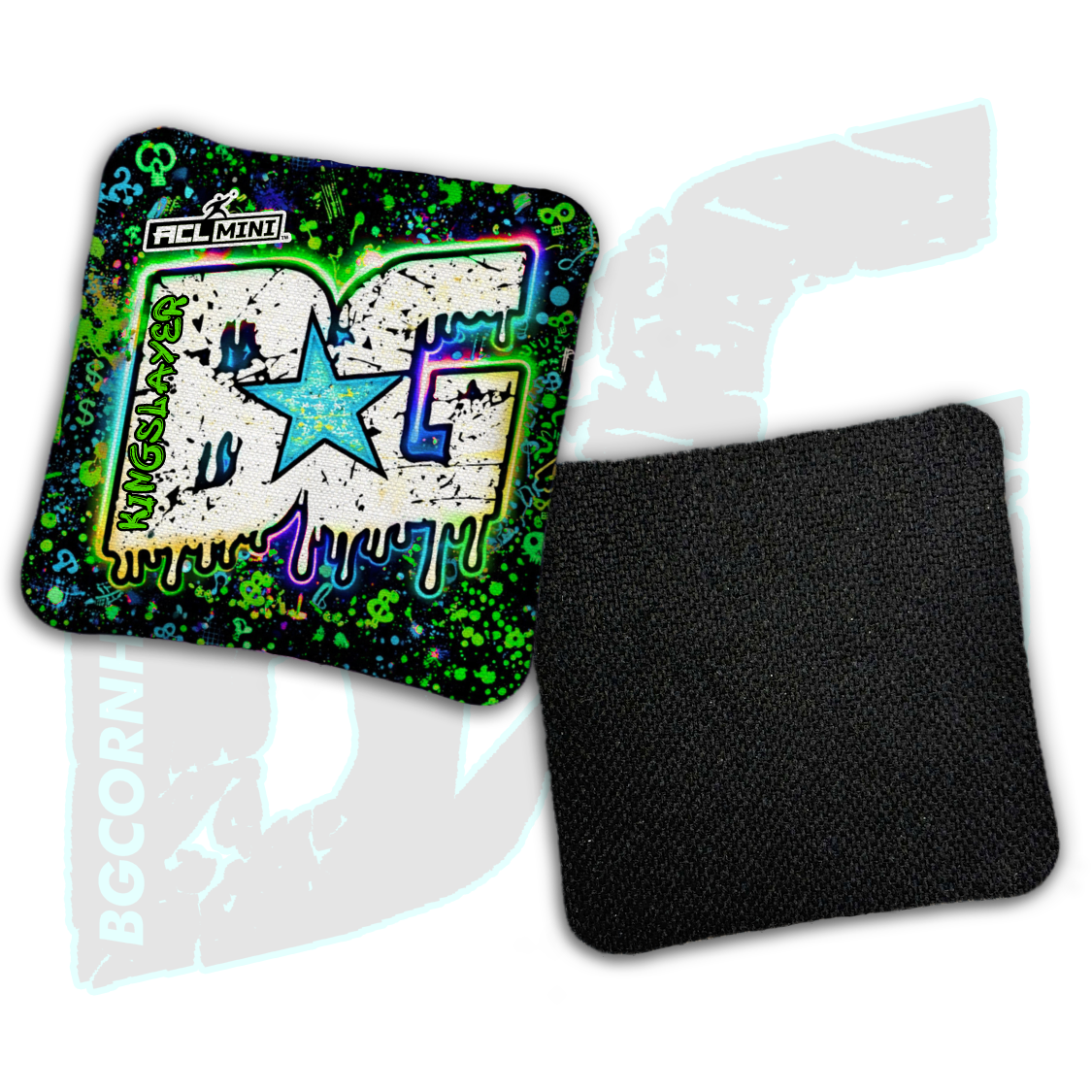 BG Multiple Bag Models - "Dripping Graffiti" - 4" ACL Mini Stamped Cornhole Bags- Set of 4 Bags
