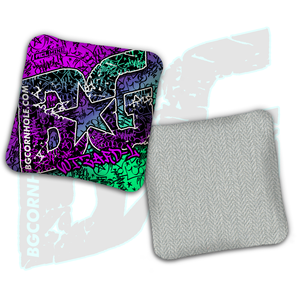 BG Multiple Bag Models - "Graffiti" - 4" ACL Mini Stamped Cornhole Bags- Set of 4 Bags