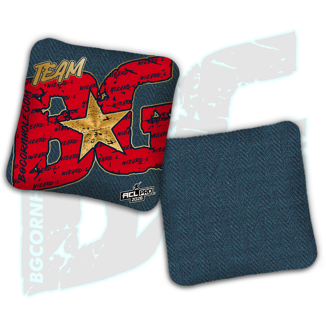 2026 BG Wizard L "Big BG Colormatch" - ACL Pro Stamped Cornhole Bags - SET OF 4 BAGS