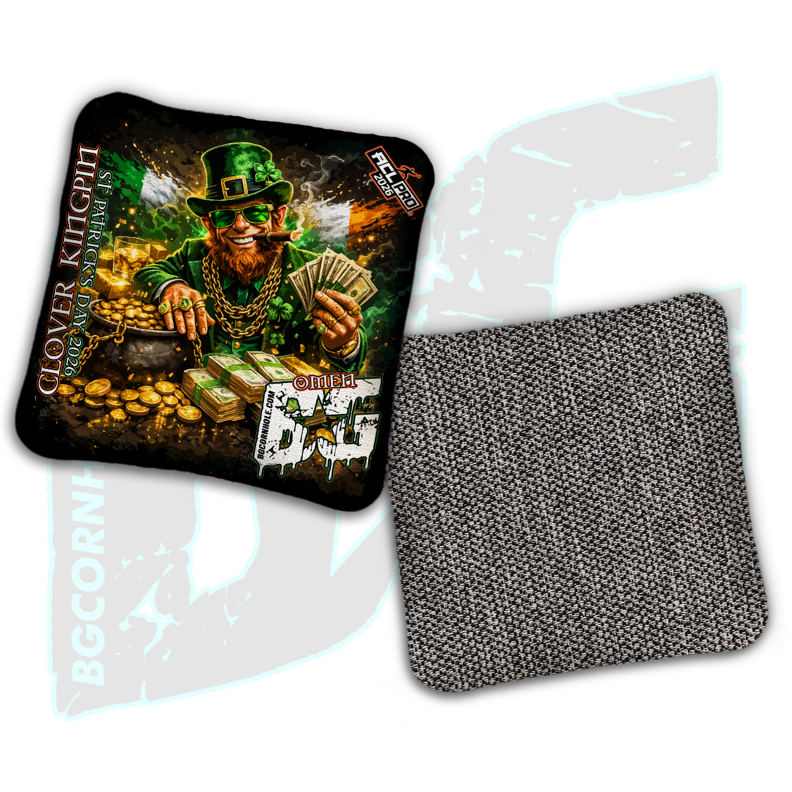 Limited Edition 2026 BG Multiple Bag Models "Clover Kingpin" - ACL Pro Stamped Cornhole Bags - SET OF 4 BAGS