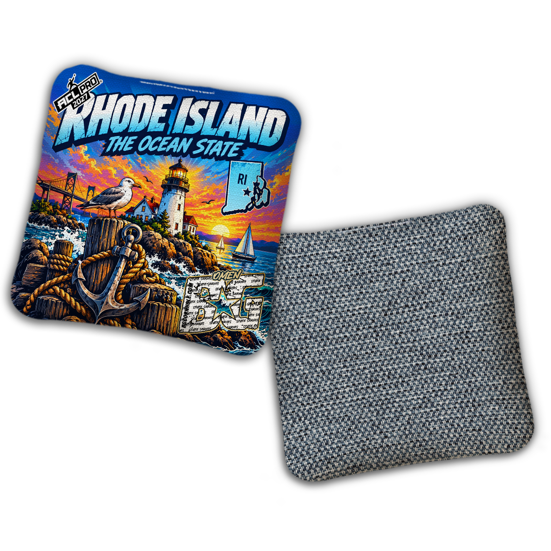 2027 BG Multiple Bag Models "Rhode Island Ocean State" - ACL Pro Stamped Cornhole Bags