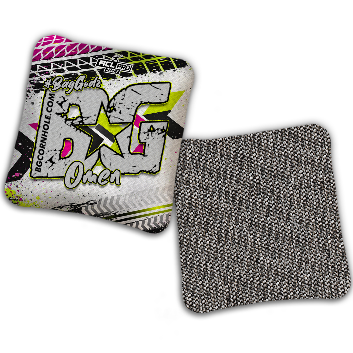 2027 BG Multiple Bag Models "GRUNGE TRACKS" - ACL Pro Stamped Cornhole Bags - SET OF 4 BAGS