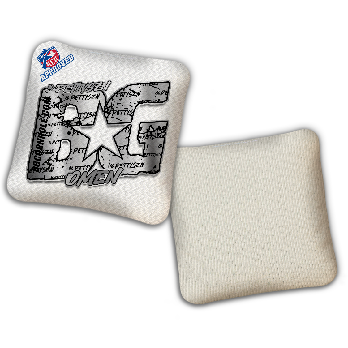 2027 ACO - BG Multiple Bag Models "PETTYSZN" - Pro Stamped Cornhole Bags - SET OF 4 BAGS
