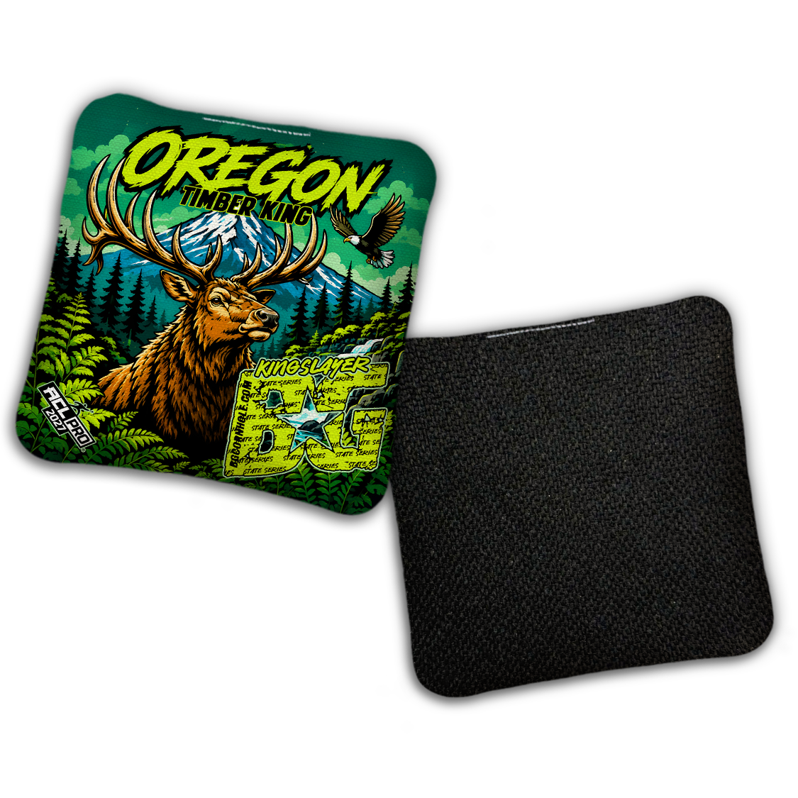 2027 BG Multiple Bag Models "OREGON TIMBER KING" - ACL Pro Stamped Cornhole Bags - SET OF 4 BAGS