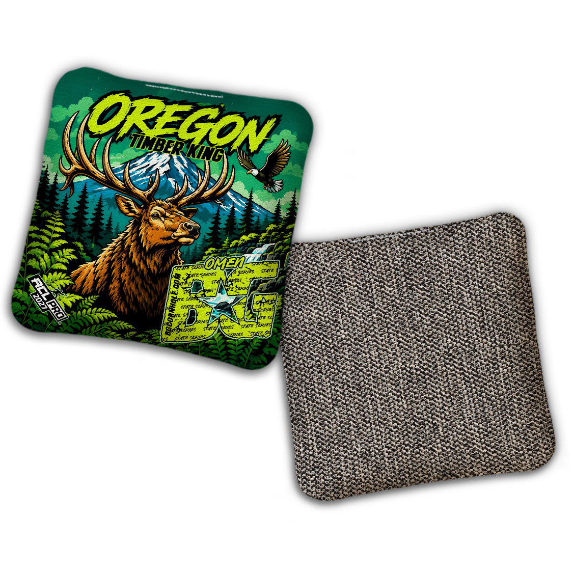 2027 BG Multiple Bag Models "OREGON TIMBER KING" - ACL Pro Stamped Cornhole Bags - SET OF 4 BAGS