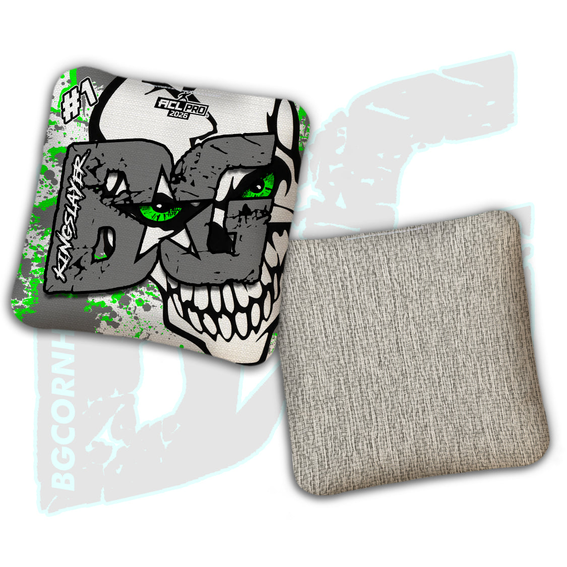 Limited Edition 2026 BG Multiple Bag Models "Peeking Skull" - ACL Pro Stamped Cornhole Bags - SET OF 4 BAGS
