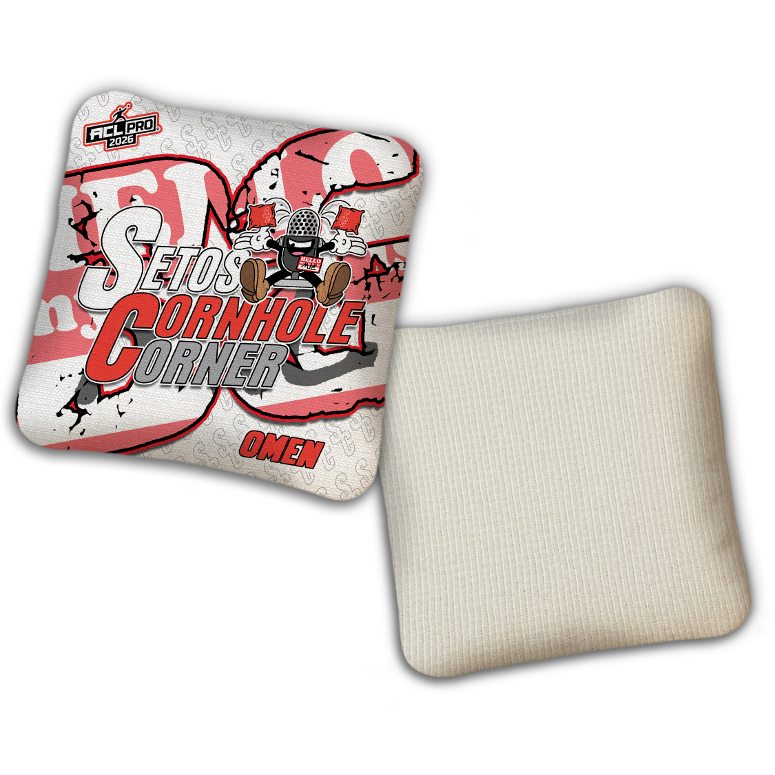 2026 BG Multiple Bag Models - "Setos Cornhole Corner” Collab - ACL Pro Stamped Cornhole Bags - SET OF 4 BAGS
