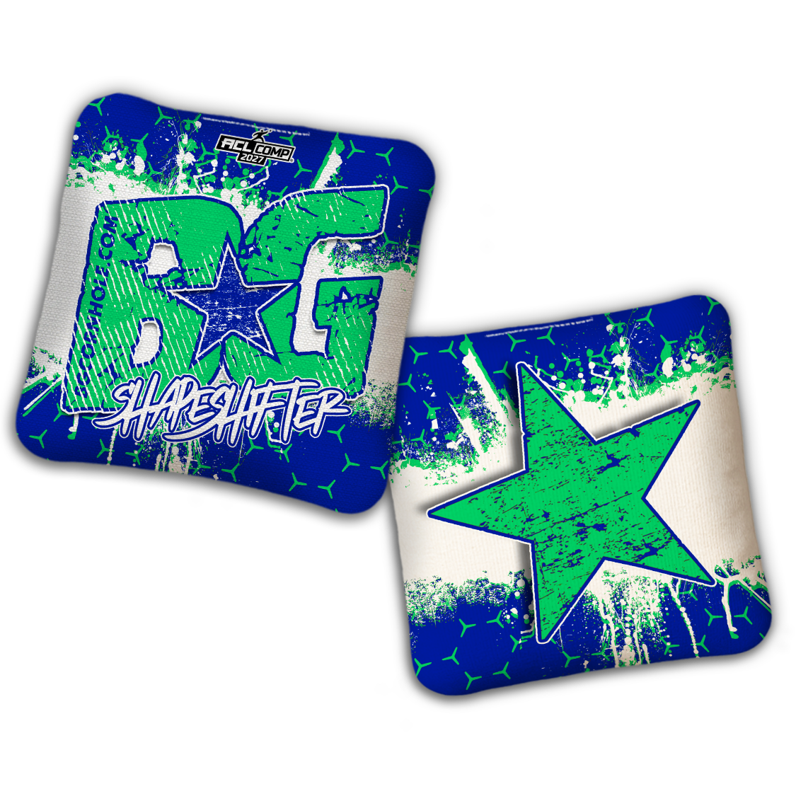 2027 BG Multiple Bag Models - "BROKEN HEX" - ACL Comp Stamped Cornhole Bags - SET OF 4 BAGS