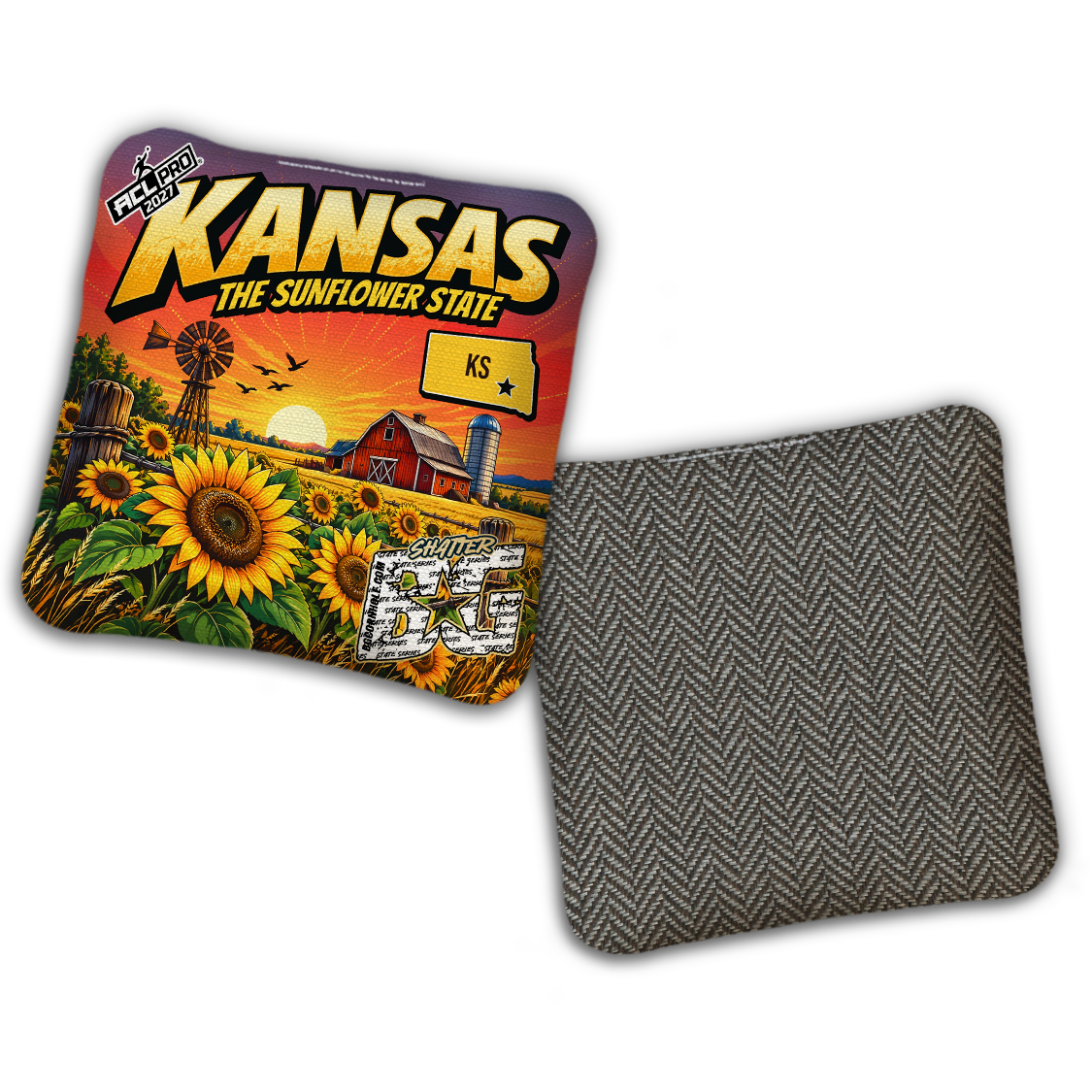 2027 BG Multiple Bag Models "Kansas Sunflower State" - ACL Pro Stamped Cornhole Bags