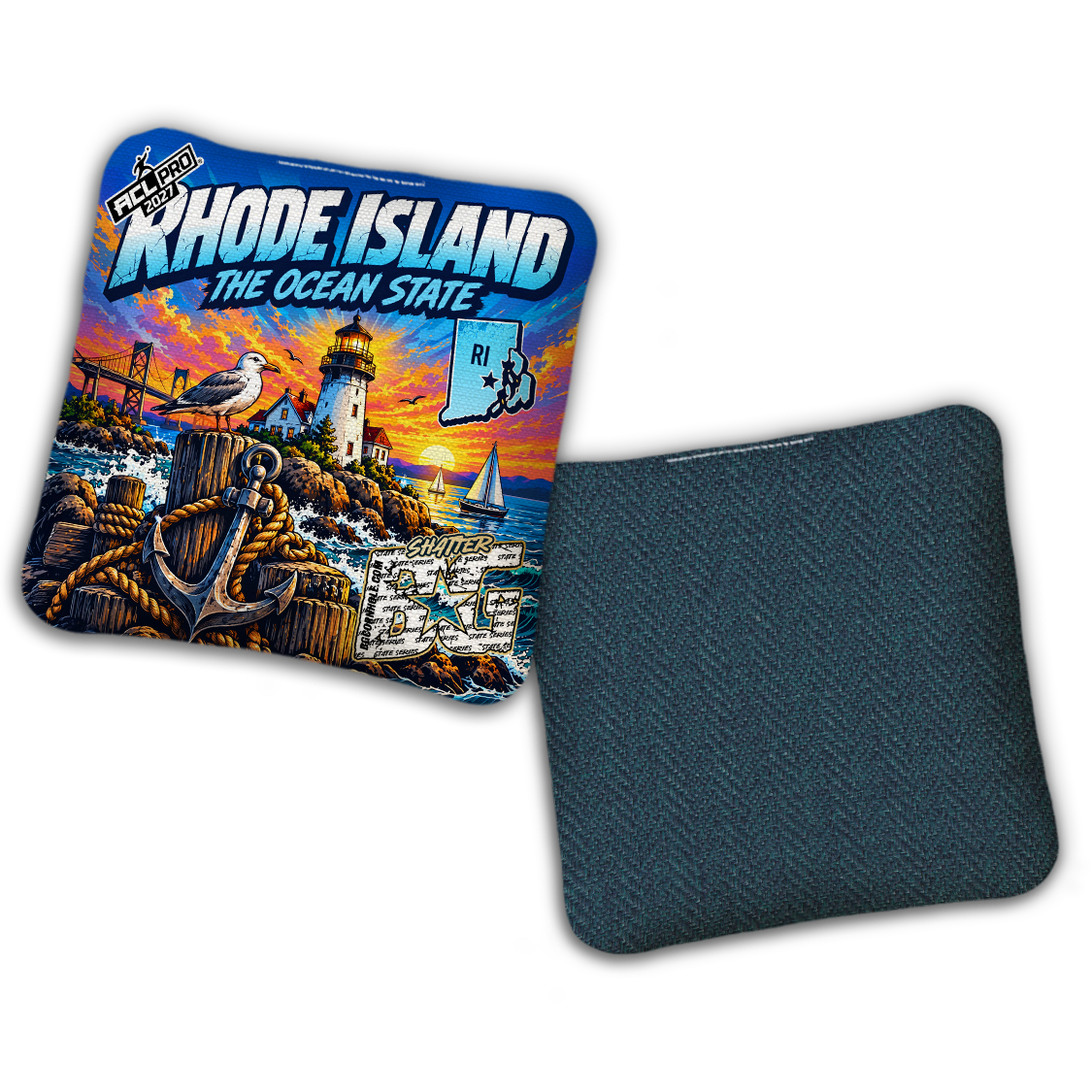 2027 BG Multiple Bag Models "Rhode Island Ocean State" - ACL Pro Stamped Cornhole Bags