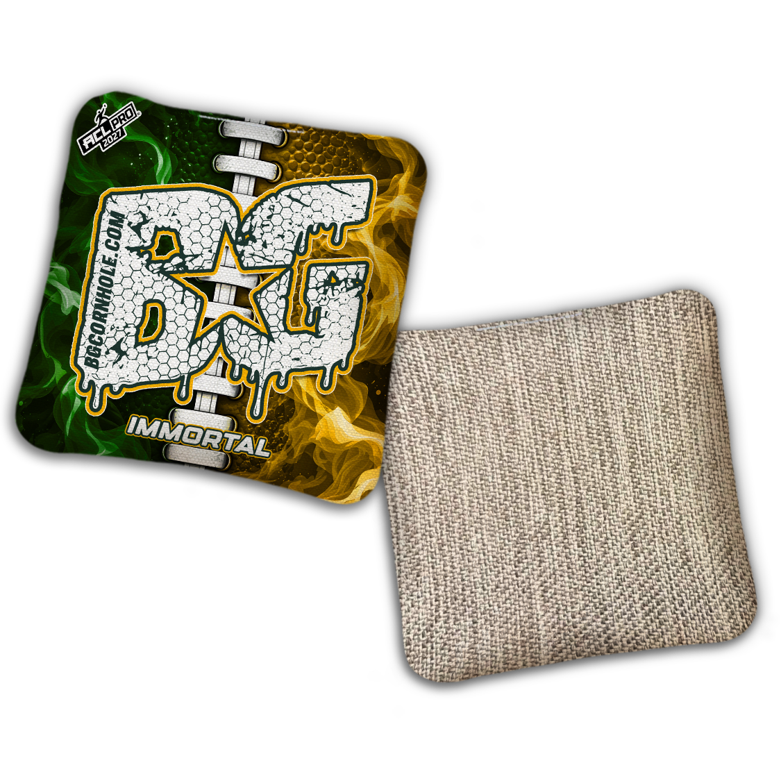 2027 BG Multiple Bag Models "Green Bay Split Lace" - ACL Pro Stamped Cornhole Bags