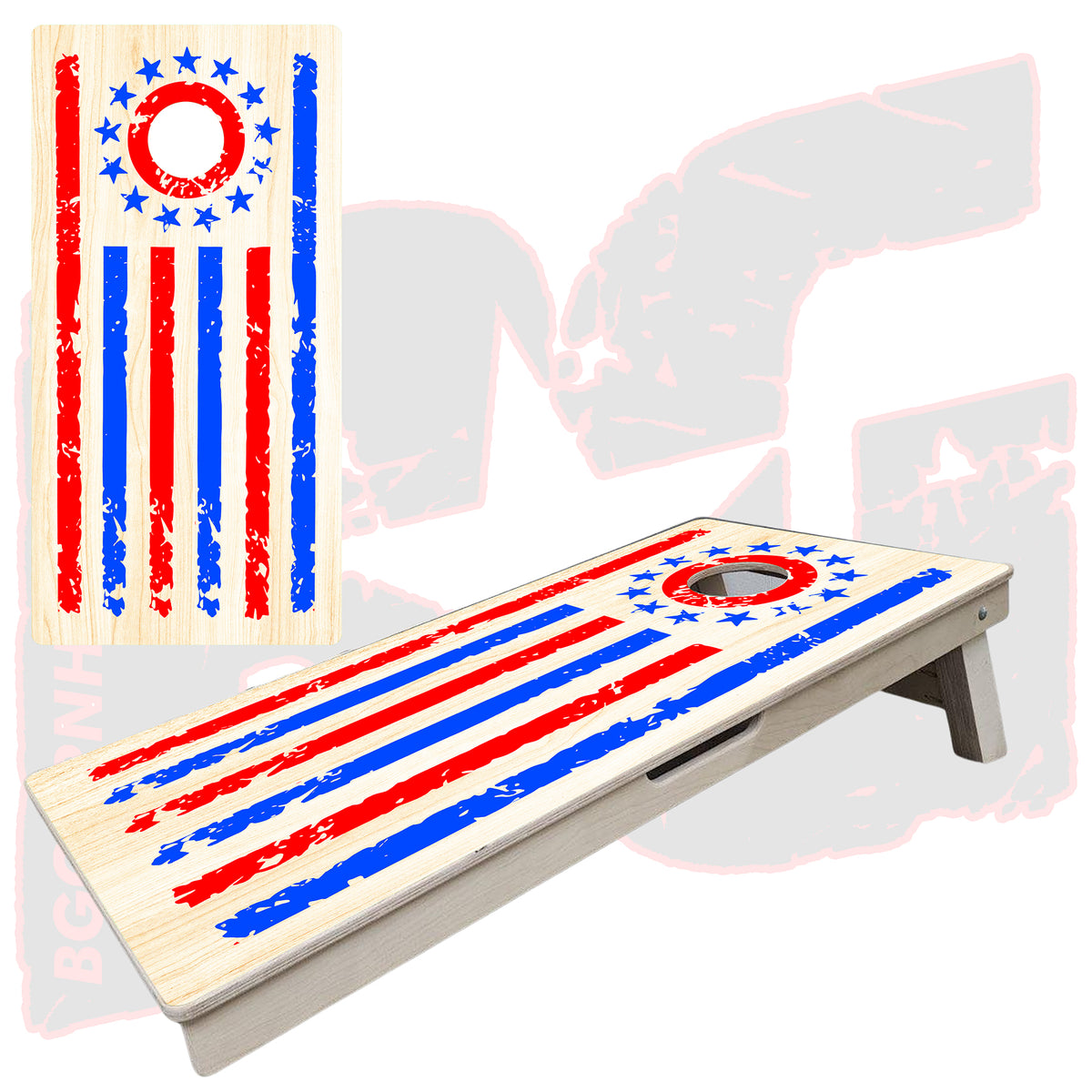BG "Tattered Stripes" Cornhole Boards - Elite Model