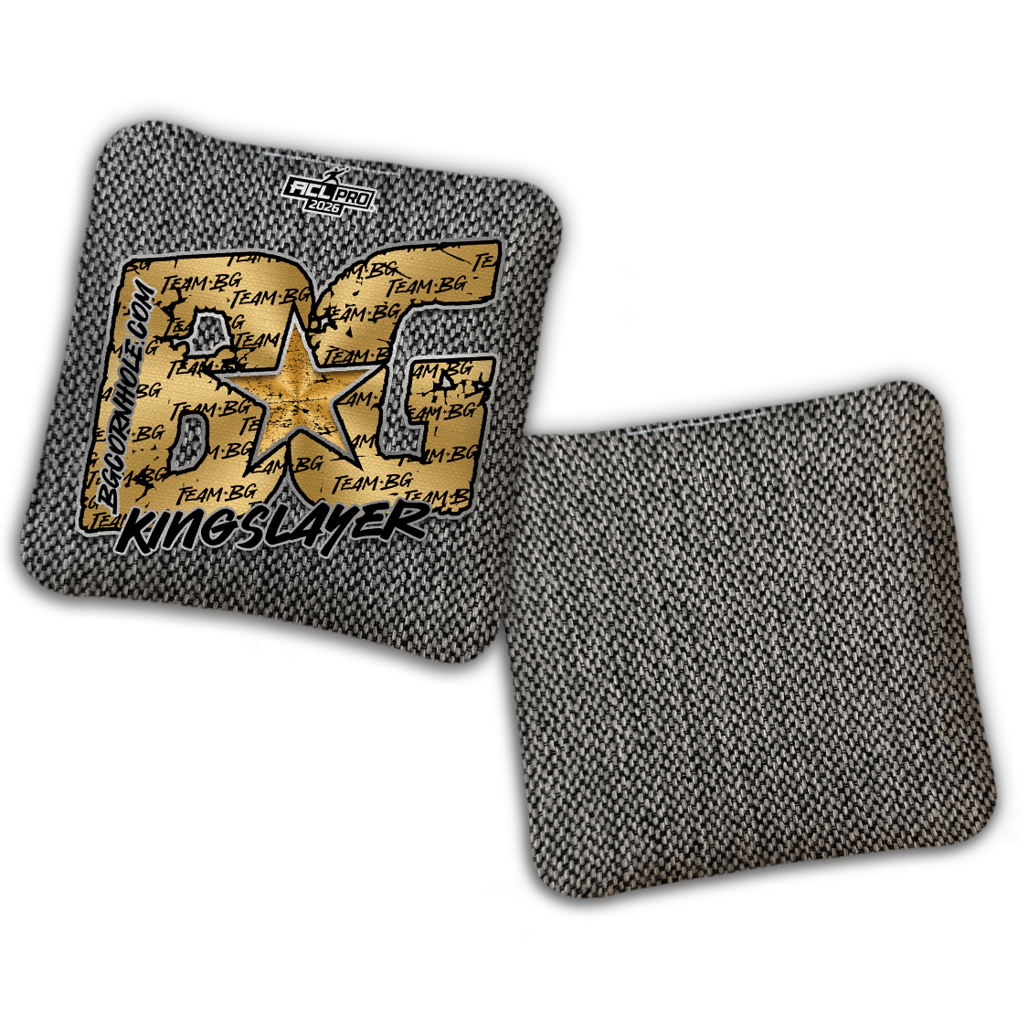 2026 BG Kingslayer "Gray Team BG" - ACL Pro Stamped Cornhole Bags - SET OF 4 BAGS
