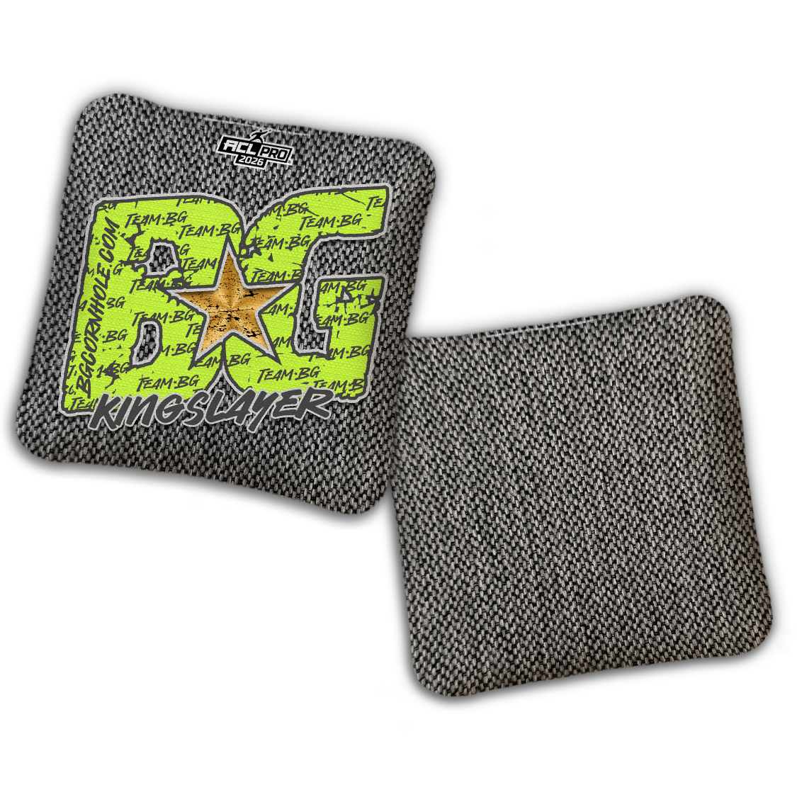 2026 BG Kingslayer "Gray Team BG" - ACL Pro Stamped Cornhole Bags - SET OF 4 BAGS