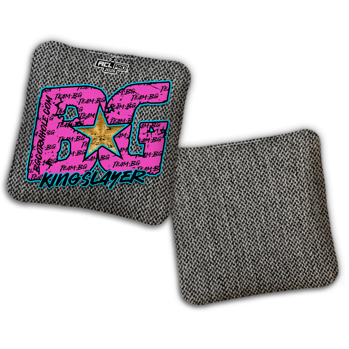 2026 BG Kingslayer "Gray Team BG" - ACL Pro Stamped Cornhole Bags - SET OF 4 BAGS