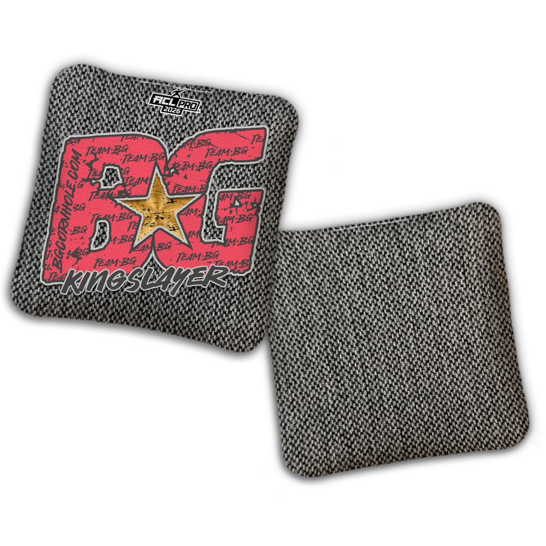 2026 BG Kingslayer "Gray Team BG" - ACL Pro Stamped Cornhole Bags - SET OF 4 BAGS