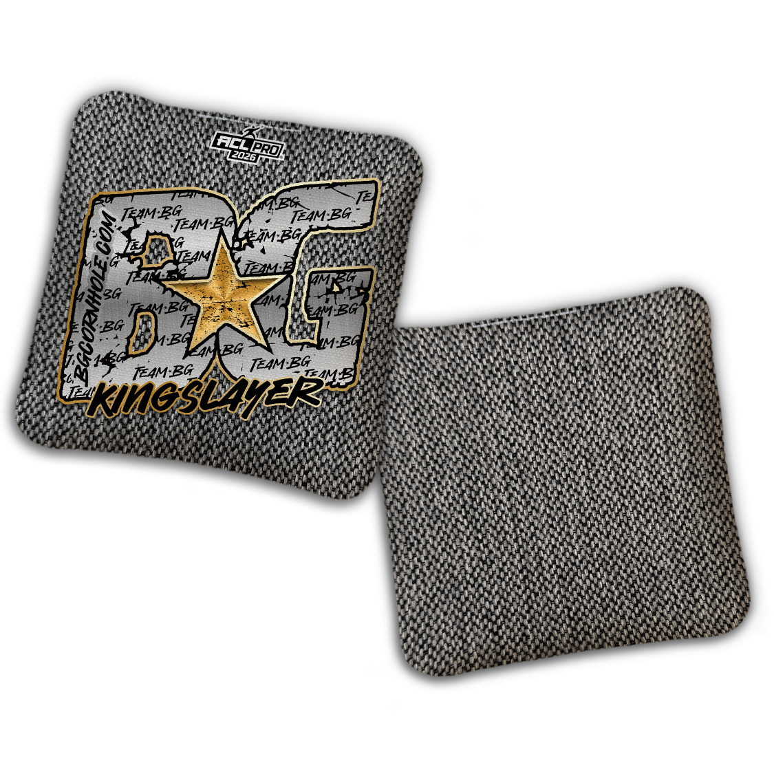 2026 BG Kingslayer "Gray Team BG" - ACL Pro Stamped Cornhole Bags - SET OF 4 BAGS