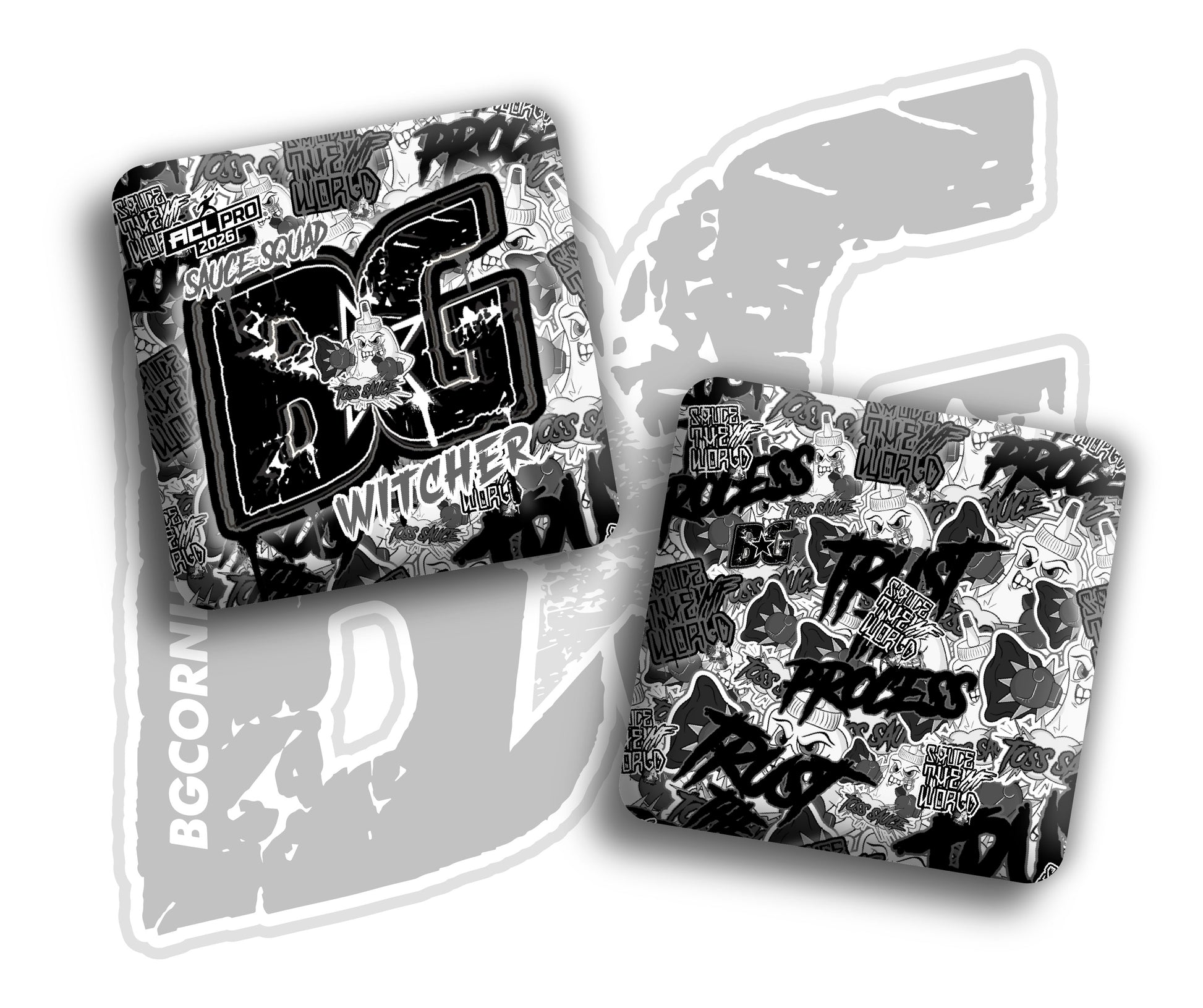 2026 BG Multiple Bag Models "Sticker Rush" Collab - ACL Pro Stamped Cornhole Bags - SET OF 4 BAGS