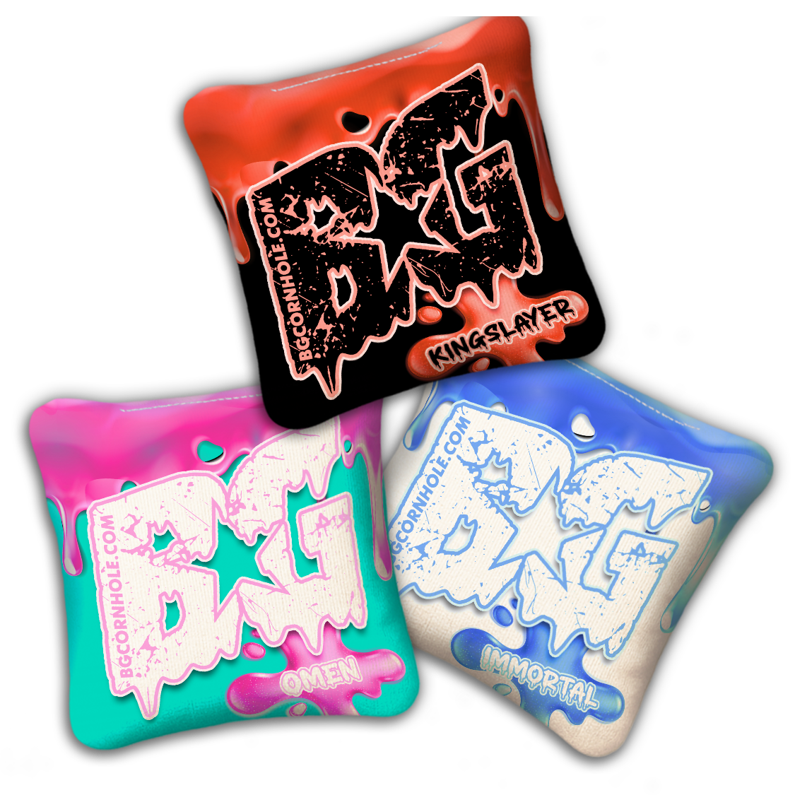 UNSTAMPED BG Multiple Bag Models "DRIP" - Cornhole Bags - SET OF 4 BAGS