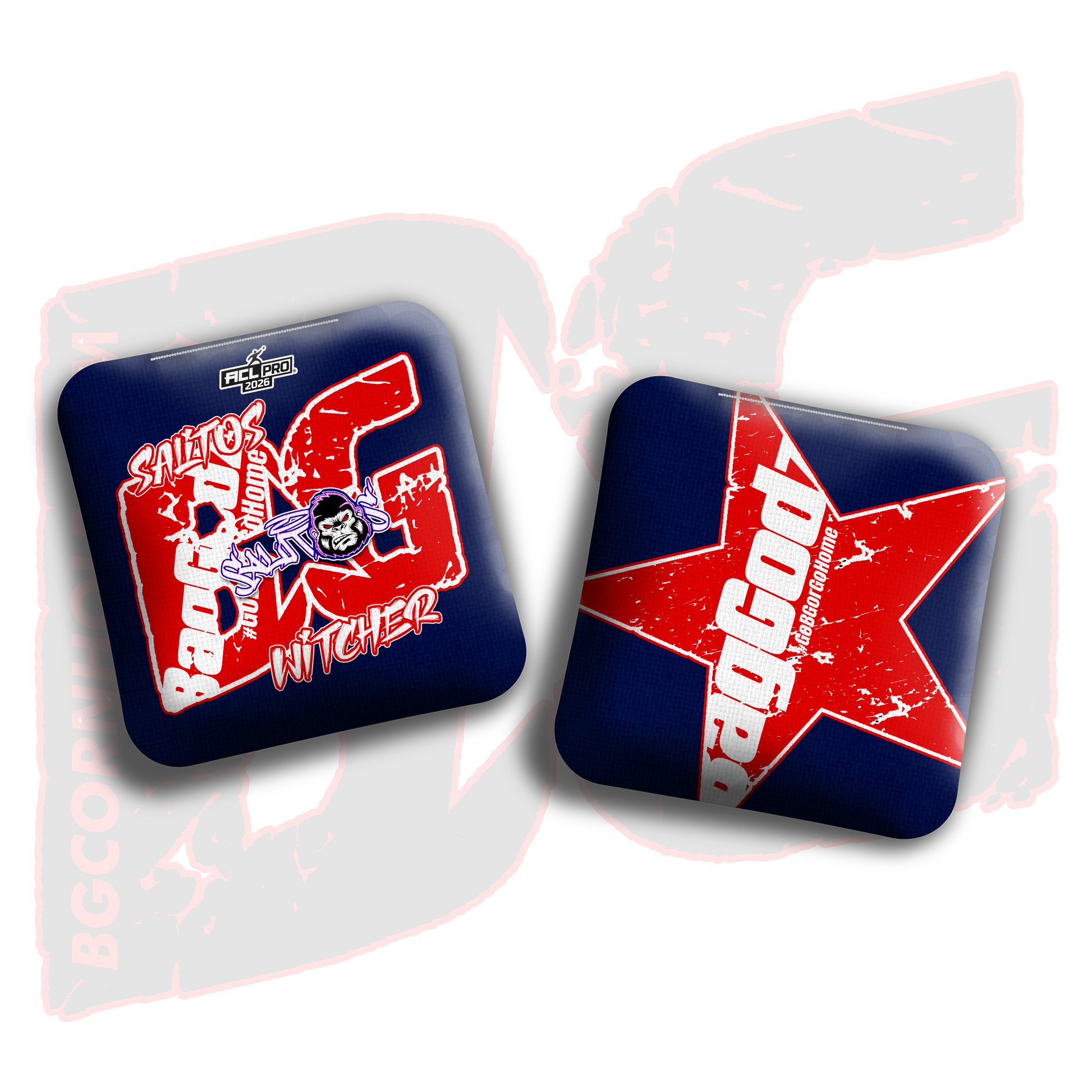 2026 BG Multiple Bag Models  - "Sal Sandoval” - ACL Pro Stamped Cornhole Bags - SET OF 4 BAGS