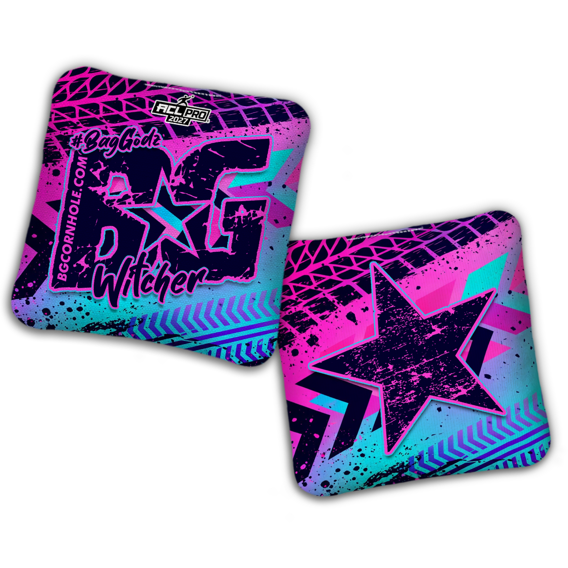 2027 BG Multiple Bag Models "GRUNGE TRACKS" - ACL Pro Stamped Cornhole Bags - SET OF 4 BAGS