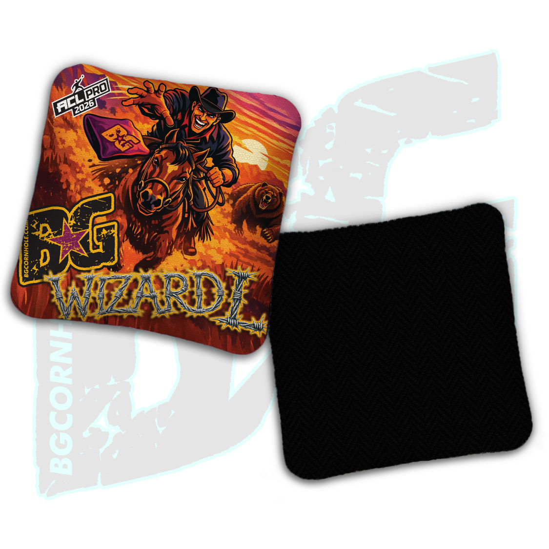 2026 Wizard L "Triple Crown JG Desperado” Collab - ACL Pro Stamped Cornhole Bags - SET OF 4 BAGS