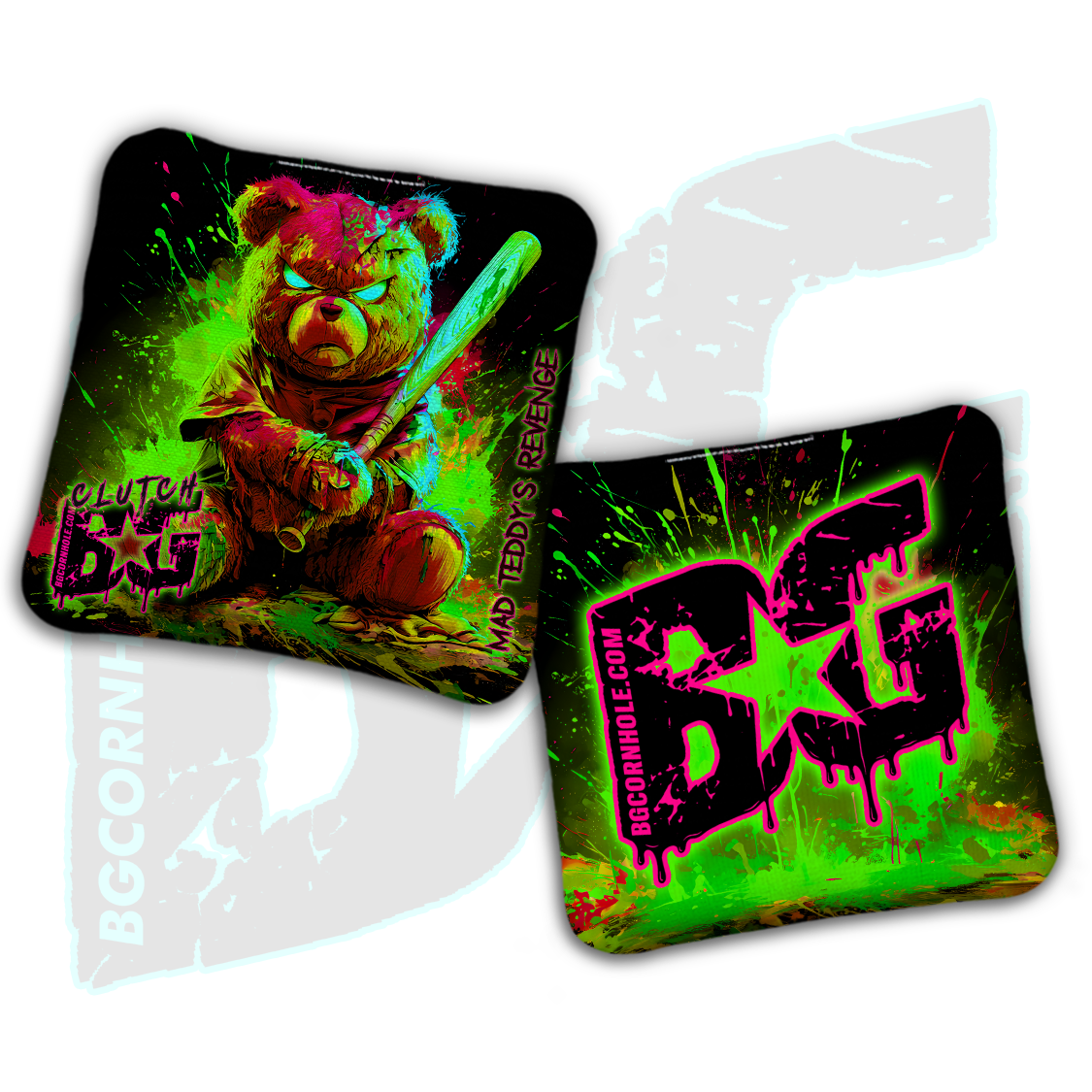 BG Clutch  - “Mad Teddy's Revenge” - Non Stamped Cornhole Bags - SET OF 4 bags