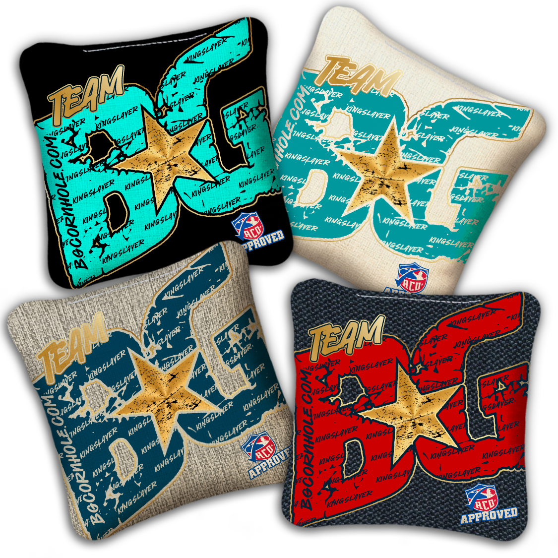 2027 ACO - BG Kingslayer "Big BG Colormatch" - Pro Stamped Cornhole Bags - SET OF 4 BAGS