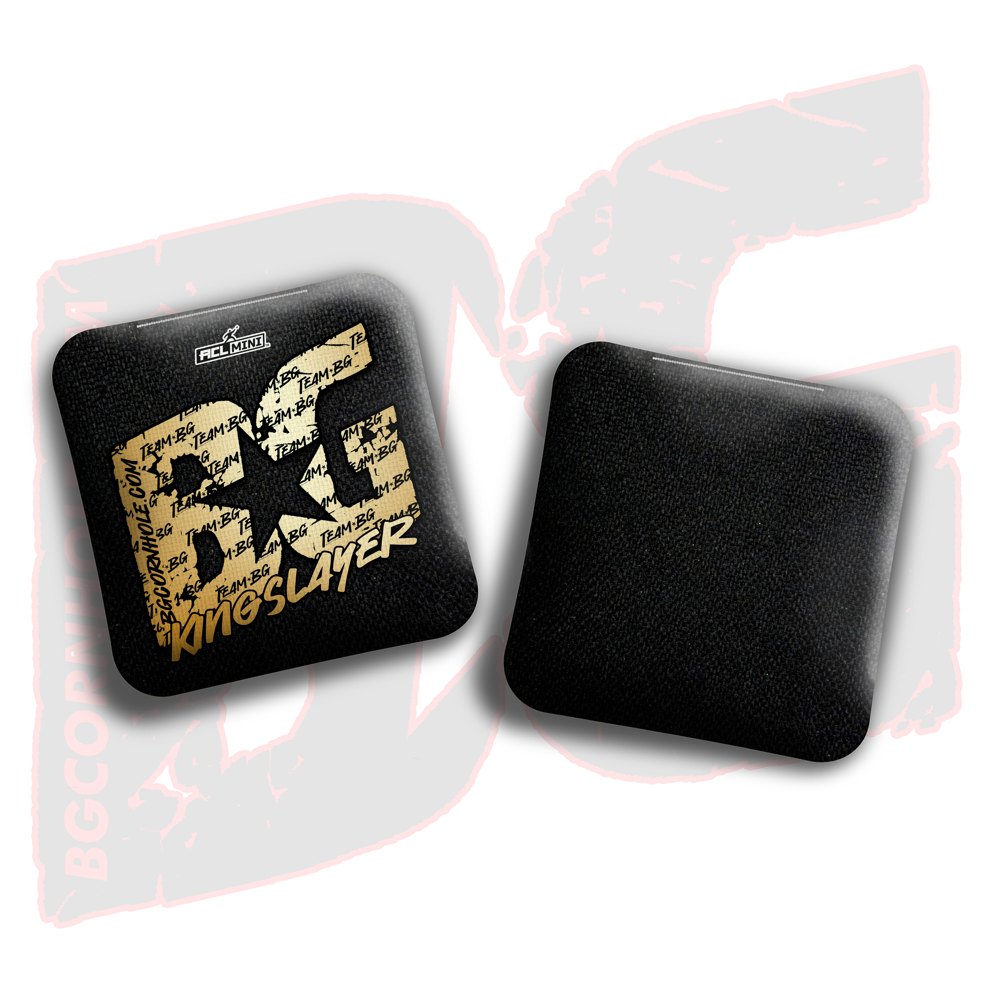 BG Multiple Bag Models - "Gold Logo Colormatch" - 4" ACL Mini Stamped Cornhole Bags - Set of 4 Bags