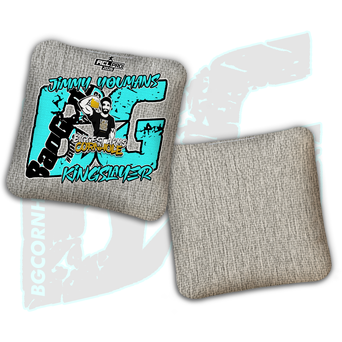 2026 BG Multiple Bag Models  - "Jimmy Youmans” - ACL Pro Stamped Cornhole Bags - SET OF 4 BAGS
