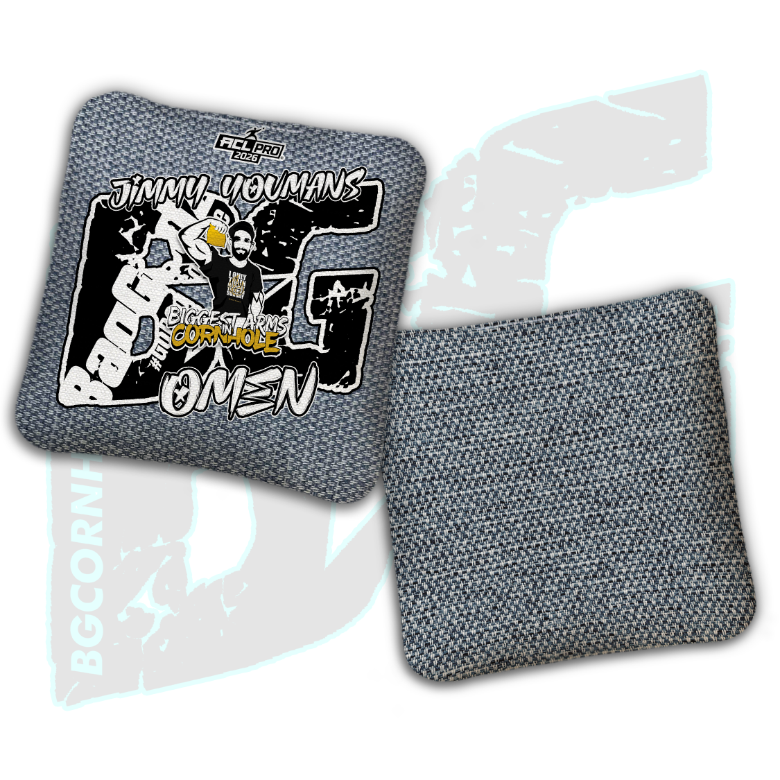 2026 BG Multiple Bag Models  - "Jimmy Youmans” - ACL Pro Stamped Cornhole Bags - SET OF 4 BAGS