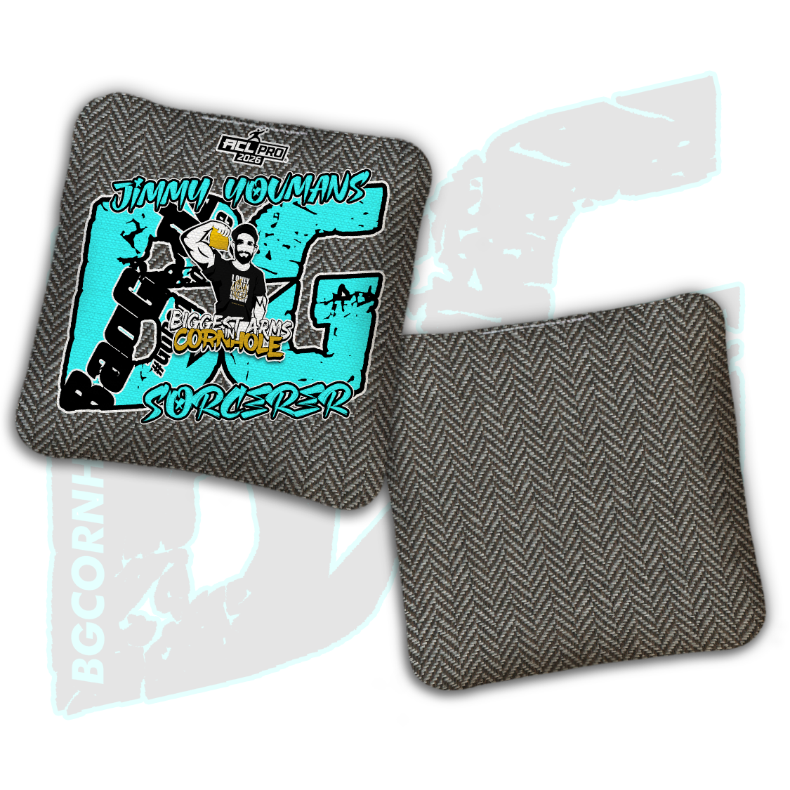 2026 BG Multiple Bag Models  - "Jimmy Youmans” - ACL Pro Stamped Cornhole Bags - SET OF 4 BAGS