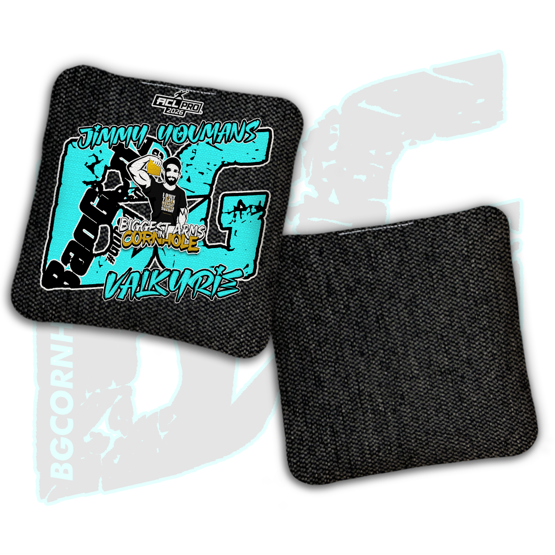2026 BG Multiple Bag Models  - "Jimmy Youmans” - ACL Pro Stamped Cornhole Bags - SET OF 4 BAGS