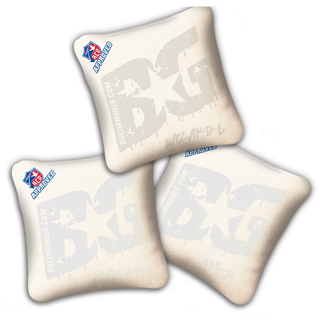 2027 ACO - BG Multiple Bag Models "Whiteout" - Pro Stamped Cornhole Bags - SET OF 4 BAGS