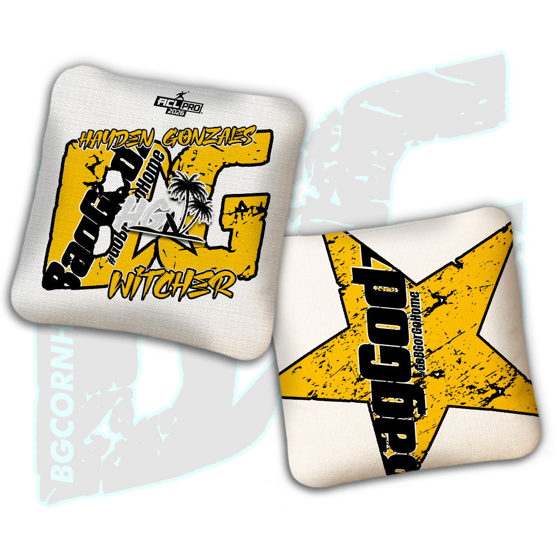 2026 BG Multiple Bag Models  - "Hayden Gonzales” - ACL Pro Stamped Cornhole Bags - SET OF 4 BAGS