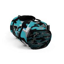 Load image into Gallery viewer, BG Cornhole Blue Camo Duffel Bag
