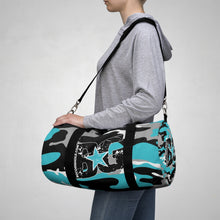 Load image into Gallery viewer, BG Cornhole Blue Camo Duffel Bag