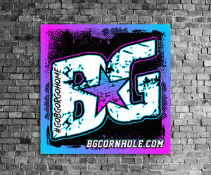BG Cornhole 4'x4' Matte Finish Vinyl Banner - Hemmed and Grommeted